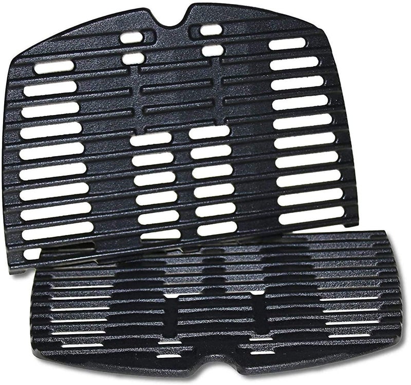 GGC 7644 7582 Grill Grates for Weber Q100 Q1000 Q120 Q1200 Q1400 Gas Grills, 17" x 12.7" Cast Iron Cooking Grates for Weber 50060001 51010001 51040001 51060001, 2PCS Baby Q Replacement Parts - Image 1